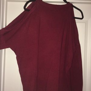 maroon cold shoulder sweater